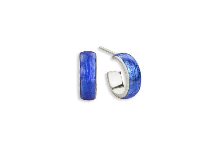 Enamel Blue Hoops - T.M. Barber