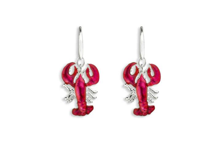 Enamel Lobster Drop Earrings - T.M. Barber