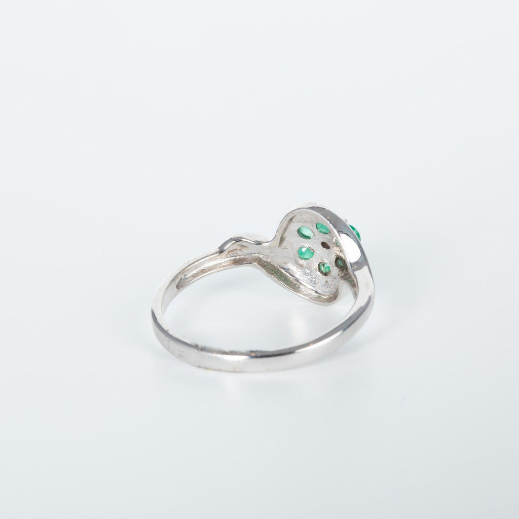 Emerald and Diamond Daisy Twist Ring - T.M. Barber