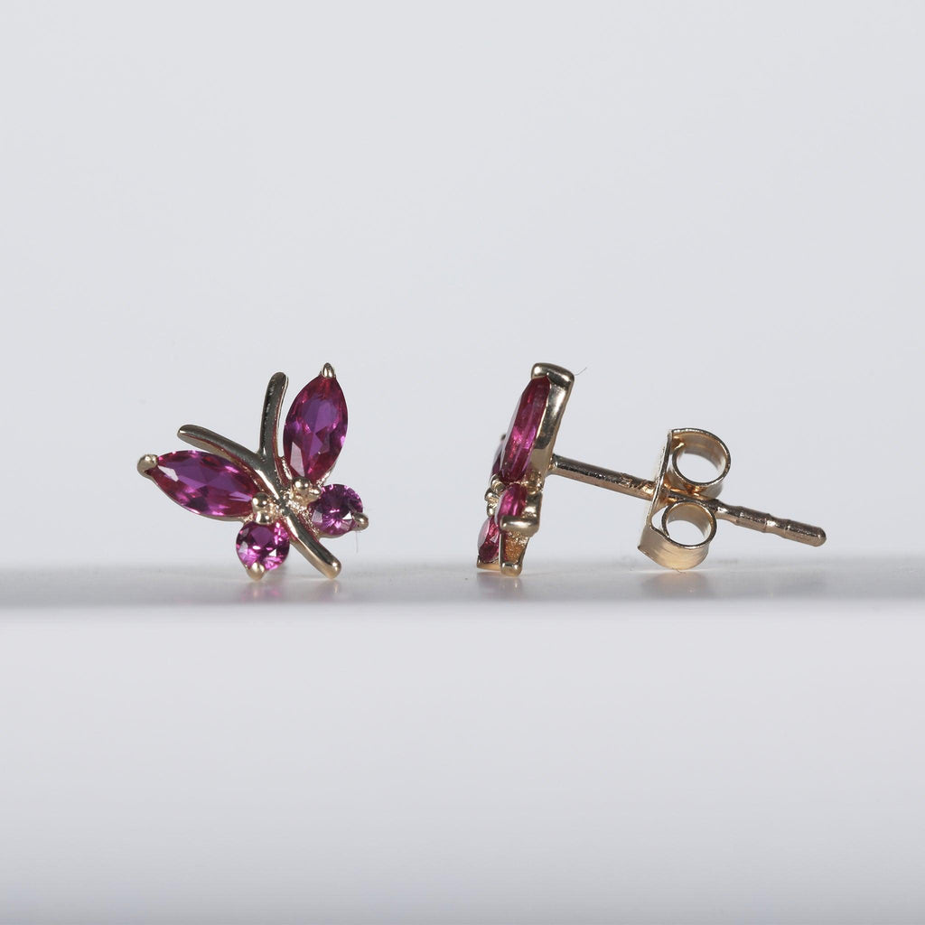 Cubic Zirconia Butterfly Studs - T.M. Barber