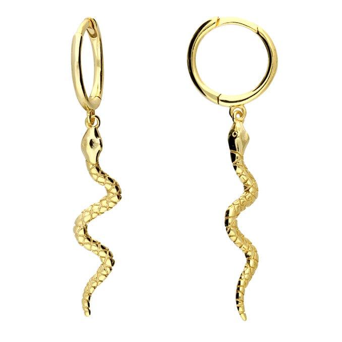 Snake Drop Huggie Hoops - T.M. Barber